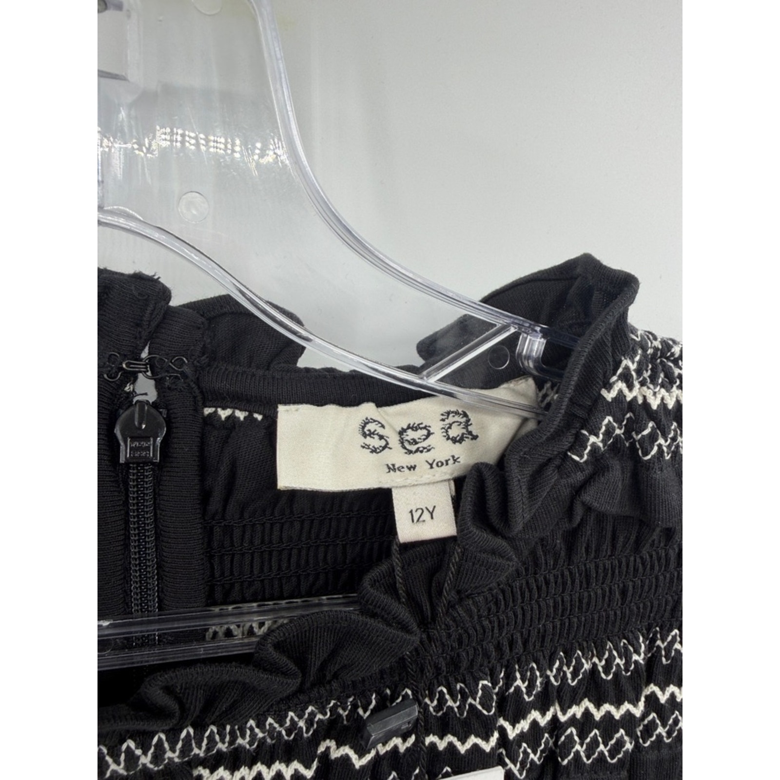 Sea New York Girls Mable Cambric Ls Smocked Dress - Black - 12y - New With Tags — image 4 of 8